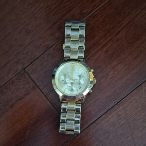 Michael Kors Gold and Silver Two-Tone Chronograph Watch